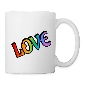 Amour arc-en-ciel rétro - Mug blanc - blanc - Droite