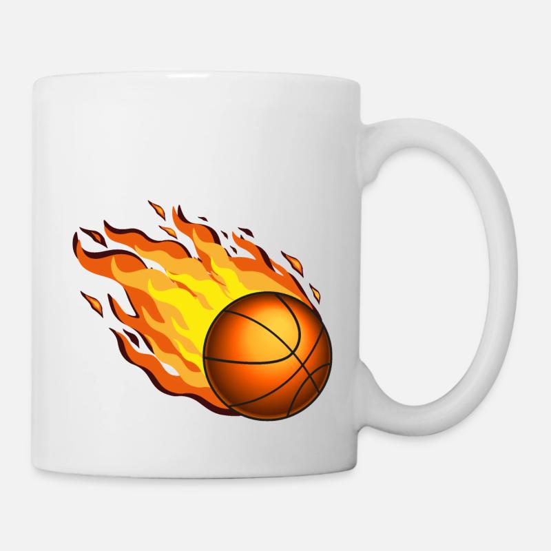 Basketball en feu - Mug blanc - blanc