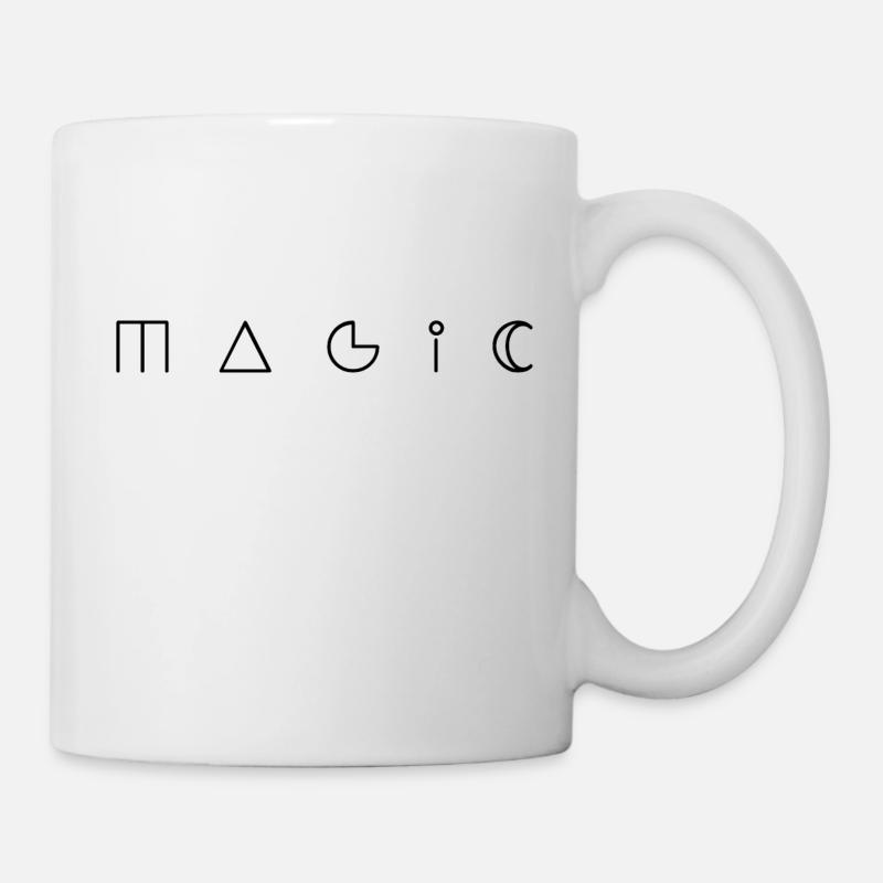 Magic Wort mit mystischen Symbolen Minimalismus - Tasse - Weiß