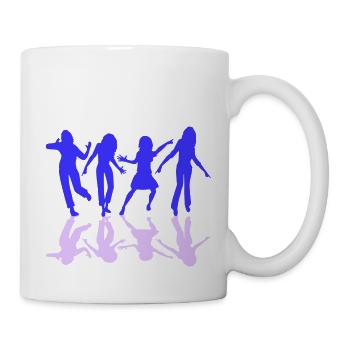Quatre femmes dansant ombre réflexion silhouette - Mug blanc - blanc - Droite