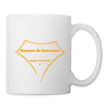 Super Pouvoir Maman de jumeaux - Mug blanc - blanc - Droite
