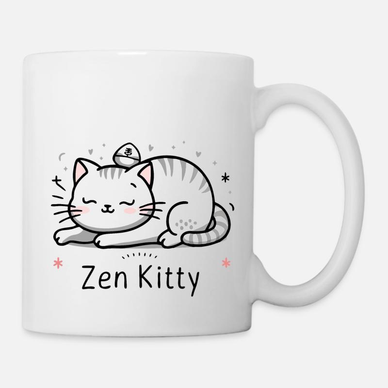 Zen-Kätzchen - Tasse - Weiß
