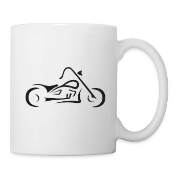 Cruiser Motorcycle Tribal Biker Line Drawing - Mug - white - Right