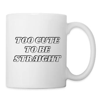 Too cute to be straight - LGBTQ funny joke humour - Mug - white - Right
