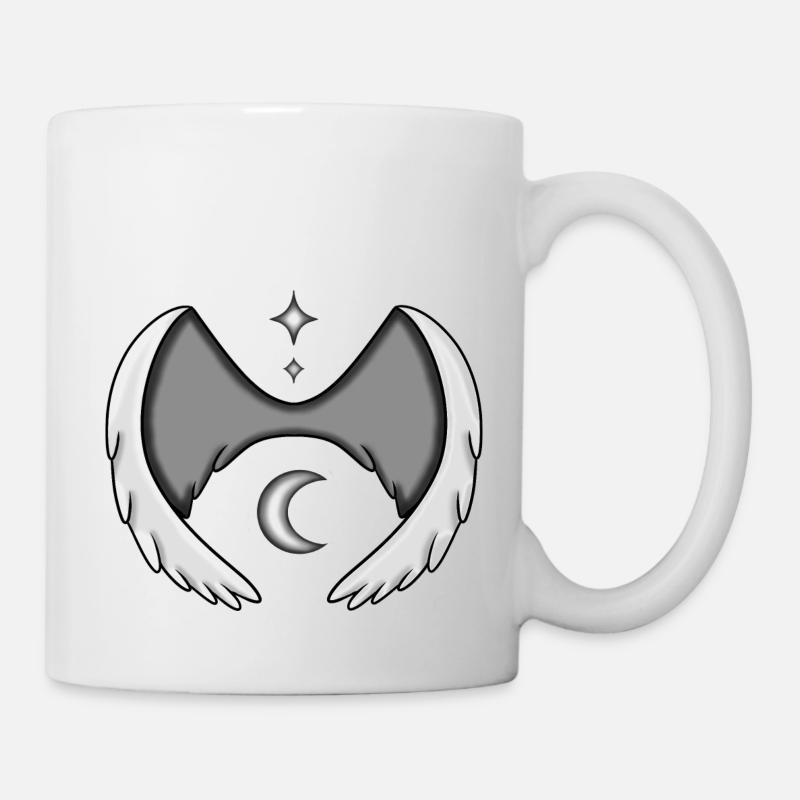 Ailes avec lune et étoiles - Mug blanc - blanc