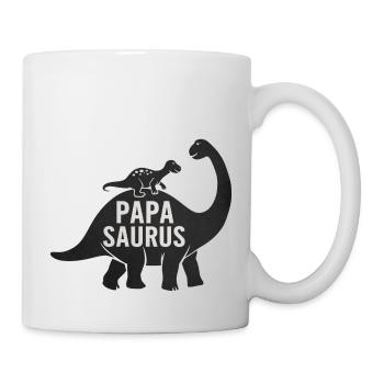 Papa Saurus Dinosaurier Vatertag Kinder lustig - Tasse - Weiß - Rechts