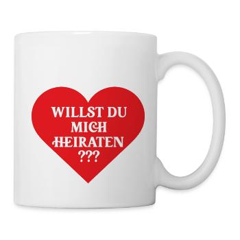 Hochzeitsantrag Ideen Heiraten Antrag Verlobung - Tasse - Weiß - Rechts