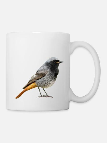 Rouge-gorge à queue rouge - Mug blanc - blanc