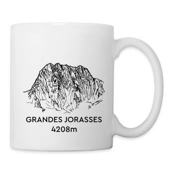 Grandes Jorasses, Hochgebirge, Mont-Blanc, Berg - Tasse - Weiß - Rechts
