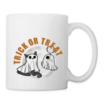Halloween Geisterkatze im Kostüm lustig - Tasse - Weiß - Rechts