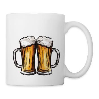 Bier Glas Anstossen Party - Tasse - Weiß - Rechts