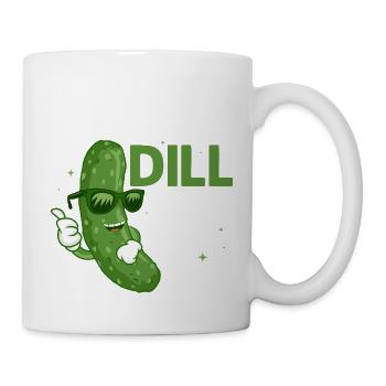 Aneth avec son cornichon Concombre végétalien - Mug blanc - blanc - Droite