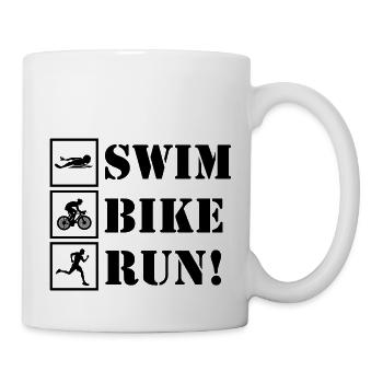 Triathlon Laufen Schwimmen Radfahren - Tasse - Weiß - Rechts