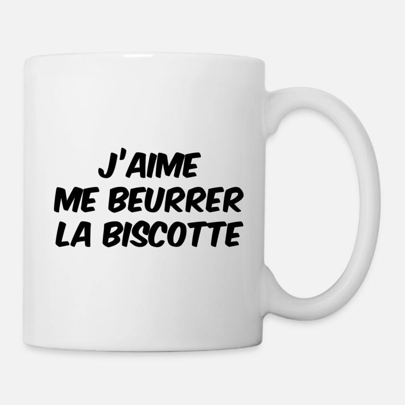 j'aime me beurrer la Biscotte - Mug blanc - blanc