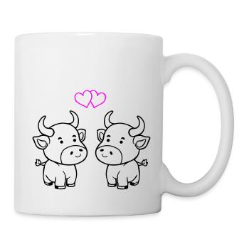 vache bébé amour - Mug blanc - blanc - Droite
