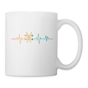 Battement de coeur rétro symbole alchimique - Mug blanc - blanc - Droite