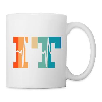 Heartbeat retro information technology - Mug - white - Right