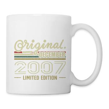 Décembre 2007 anniversaire Décembre 2007 Décembre - Mug blanc - blanc - Droite