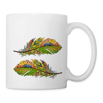 Feder - Tasse - Weiß - Rechts