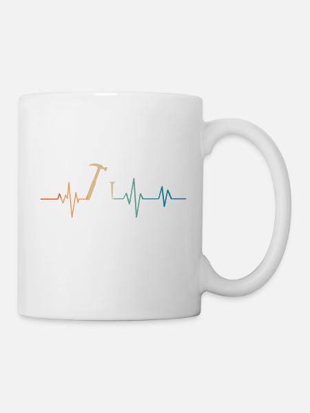 Battement de cœur charpentier - idée cadeau - Mug blanc - blanc