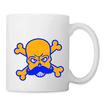 Mr Sir Herr Bart Totenkopf Schädel Knochen Skelett - Tasse - Weiß - Rechts