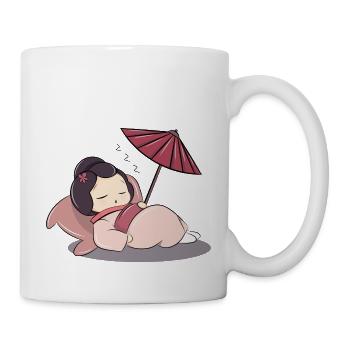 Schlafende Geisha - Tasse - Weiß - Rechts
