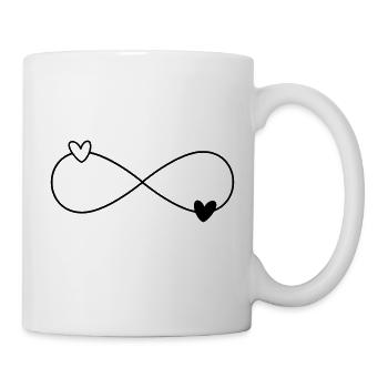 Infinity Herzen schwarz weiß - Tasse - Weiß - Rechts