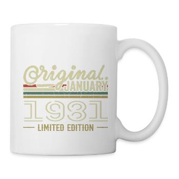 Januar 1981 Geburtstag Januar 1981 Geschenk 1981 - Tasse - Weiß - Rechts