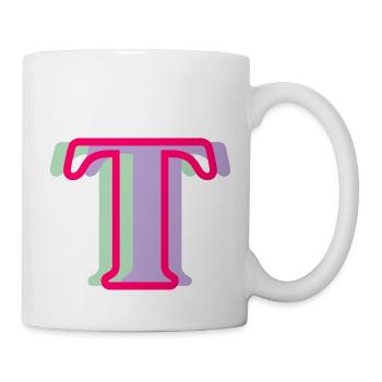 Lettre t multicolore - Mug blanc - blanc - Droite