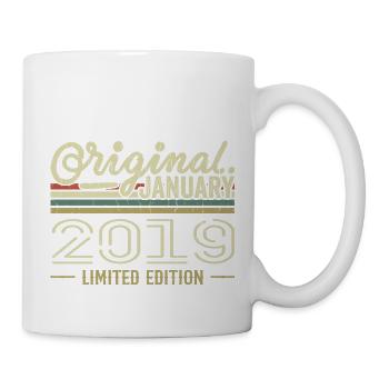 Janvier 2019 anniversaire Janvier 2019 cadeau 2019 - Mug blanc - blanc - Droite