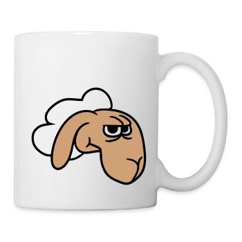 Sheep looks skeptical, critical, suspicious stares - Mug - white - Right