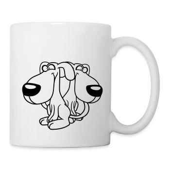 2 Dog Friends Team Crazy Funny Crew Brothers - Mug blanc - blanc - Droite