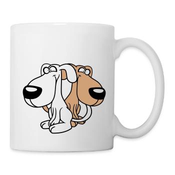 2 Dog Friends Team Crazy Funny Crew Brothers - Mug blanc - blanc - Droite