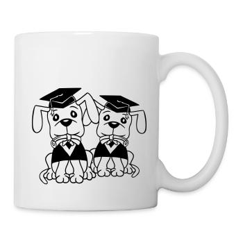 Hunde Schulabschluss Zeugnis Gymnasium College Abi - Tasse - Weiß - Rechts