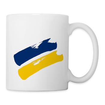 Drapeau de la Basse-Autriche - Rayures en brosse - Mug blanc - blanc - Droite
