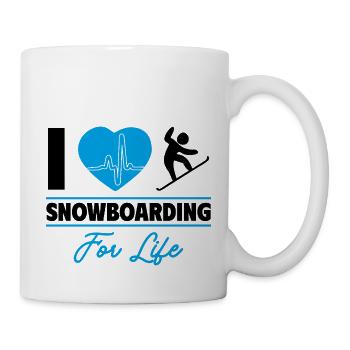 Ich liebe Snowboarden fürs Leben - Tasse - Weiß - Rechts