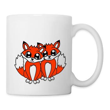 2 Foxes Friends Red Fox Two Wild Animals Team - Mug - white - Right