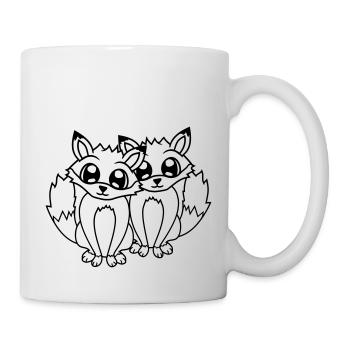 2 Foxes Friends Red Fox Two Wild Animals Team - Mug - white - Right