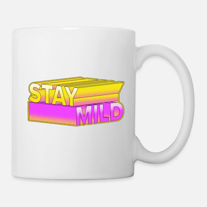 Stay Mild - Look rétro néon 3D - Mug blanc - blanc
