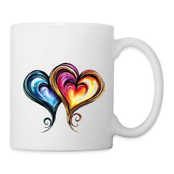 Herzen Bunt Ornament Liebe - Tasse - Weiß - Rechts