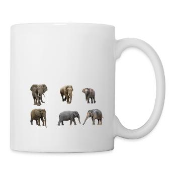 Arten von Elefanten Elefanten der Welt Vintage - Tasse - Weiß - Rechts