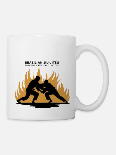 Le jiu-jitsu brésilien coule comme l’eauFight comme le feu - Mug blanc - blanc