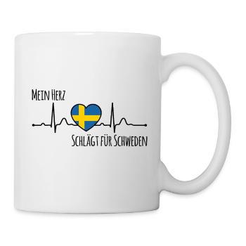 Mein Herz schlägt für Schweden Skandinavien - Tasse - Weiß - Rechts