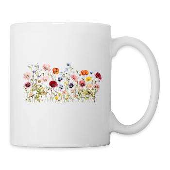 Wildflower Meadow – Natural Watercolor Blooms - Mug - white - Right