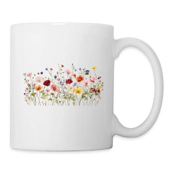 Wildflower Meadow - Natural Watercolor Blooms - Mug - white - Right