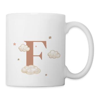 Lettre f nuages étoiles - Mug blanc - blanc - Droite