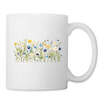 Wildflower Meadow - Natural Watercolor Blooms - Mug - white - Right