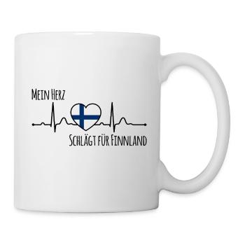 Mon cœur bat pour la Finlande Scandinavie - Mug blanc - blanc - Droite