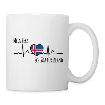 Mon cœur bat pour l’Islande la Scandinavie - Mug blanc - blanc - Droite