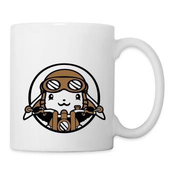 Hase Motorrad Fahren Biker Fahrer Roller Mofa Cool - Tasse - Weiß - Rechts